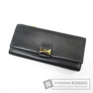 CHLOE Ribbon Motif Long Wallet Leather